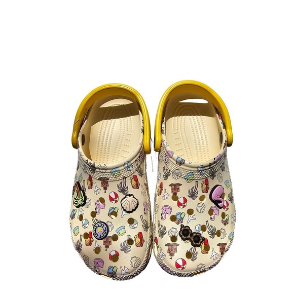 New Crocs Classic Spring Break Clog K Flower Cool Multicolor Clog Kids Size j5 - Picture 1 of 12